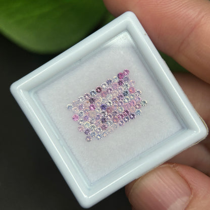 1,0ct/ 82Pcs Natural Sapphire Vietnam, Round Shape, C1 Quality, No Treatment Sapphire Luc Yen.