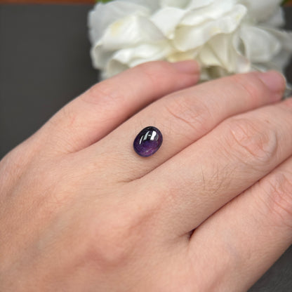 2,04ct Natural Blue-Purple Milky Cacbochon Sapphire Viet Nam. No Treatment Sapphire Luc Yen.