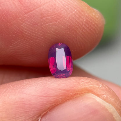 0.53 ct Natural Pinkish Purple Milky Sapphire Vietnam. Cushion Shape. No Treatment.