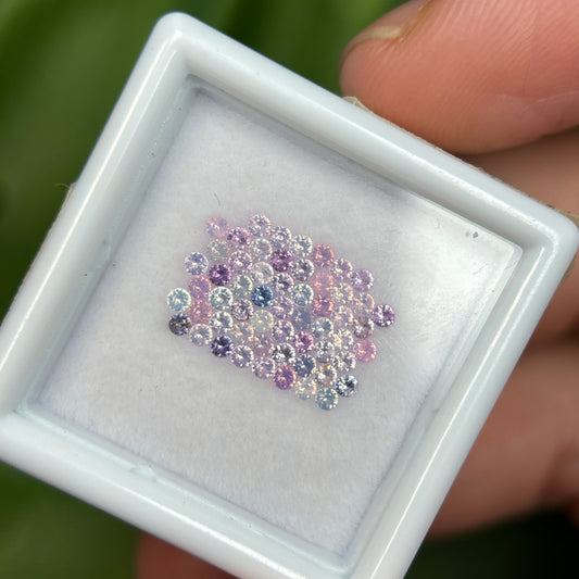 1,0ct/57Pcs Natural Sapphire Vietnam, Round Shape, C1 Quality, No Treatment Sapphire Luc Yen.