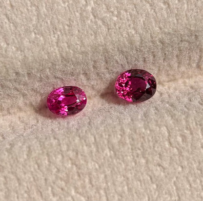 0.72 ct/ 2Pcs Natural Ruby Viet Nam. Cushion Shape. No treatment.