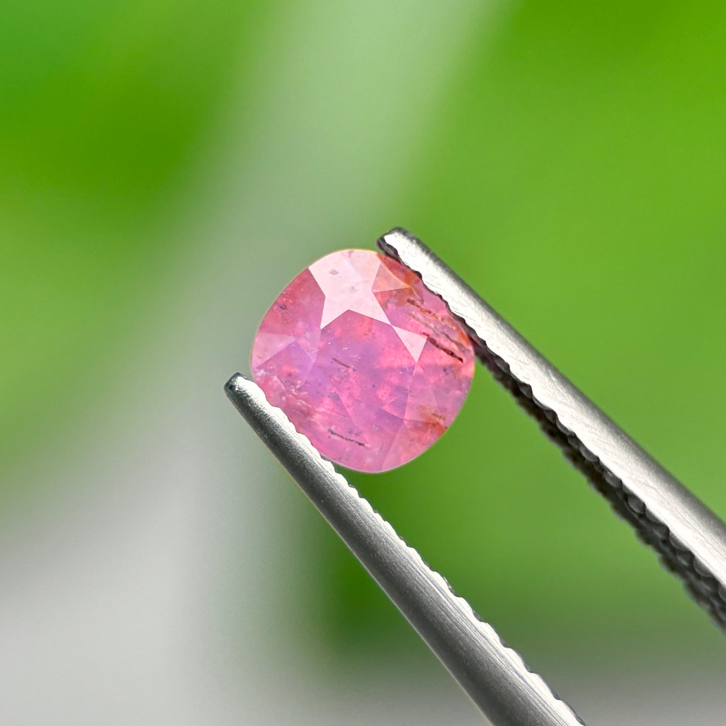 0,82ct Natural Pink Milky Sapphire Vietnam. Cushion Shape. No Treatment Milky Sapphire Luc Yen.