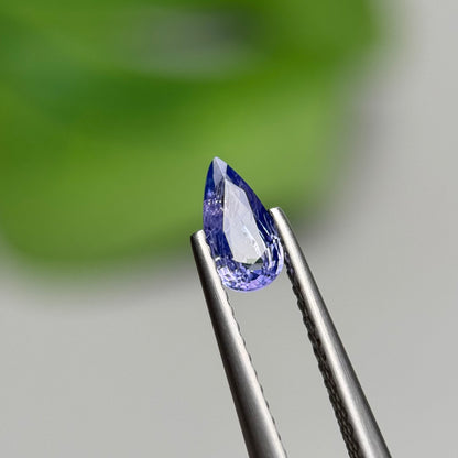 0.58 ct Natural Blue Milky Sapphire Vietnam. Pear Shape. No Treatment.
