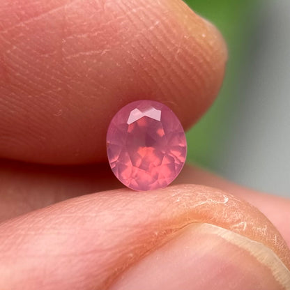 0.53 ct Natural Pink Milky Sapphire Vietnam. Oval Shape. No Treatment.