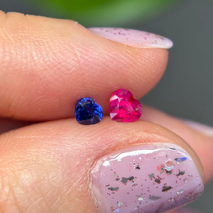 0.22 & 0.34 ct Natural Blue and Pink Milky Sapphire Vietnam.