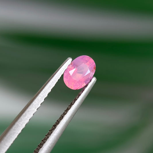 0.45 ct Natural Pink Milky Sapphire Vietnam. Oval Shape. No Treatment.