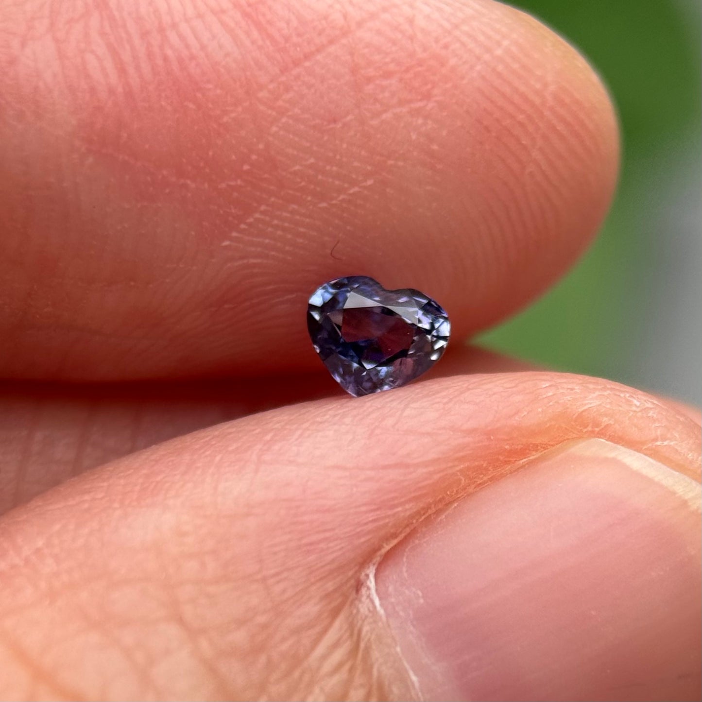 0.43 ct Natural Blue Milky Sapphire Vietnam. Heart Shape. No Treatment.