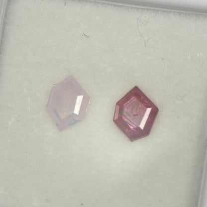0,87ct/ 2Pcs Natural Ruby & Sapphire Viet Nam. Freeform. No Treatment Ruby, Sapphire Luc Yen.
