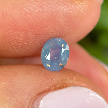 0.66ct Natural Blue Milky Sapphire Vietnam. Oval Shape. No Treatment.