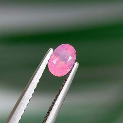 0.45 ct Natural Pink Milky Sapphire Vietnam. Oval Shape. No Treatment.