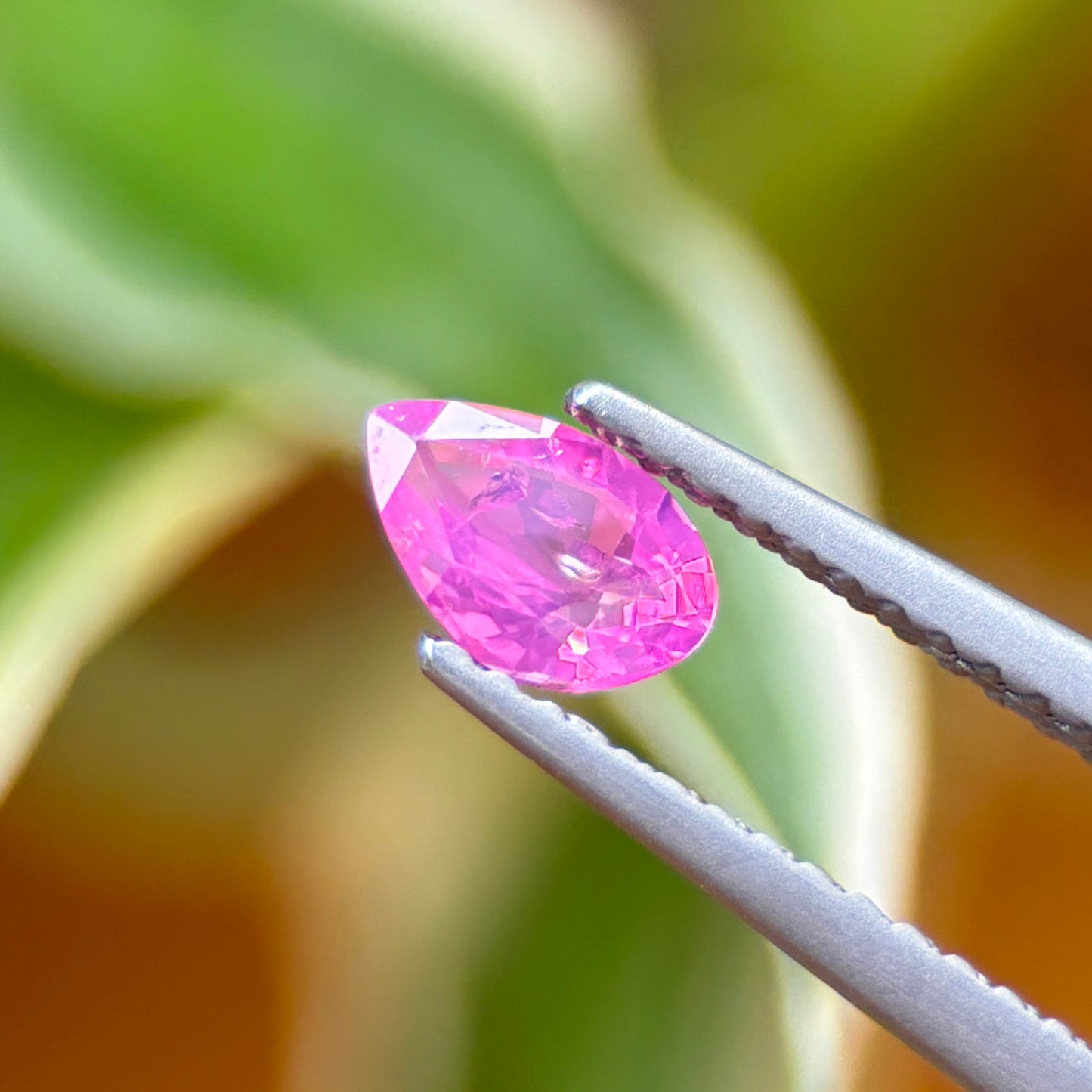 0.43 ct Natural Pink Milky Sapphire Vietnam. Pear Shape. No Treatment.