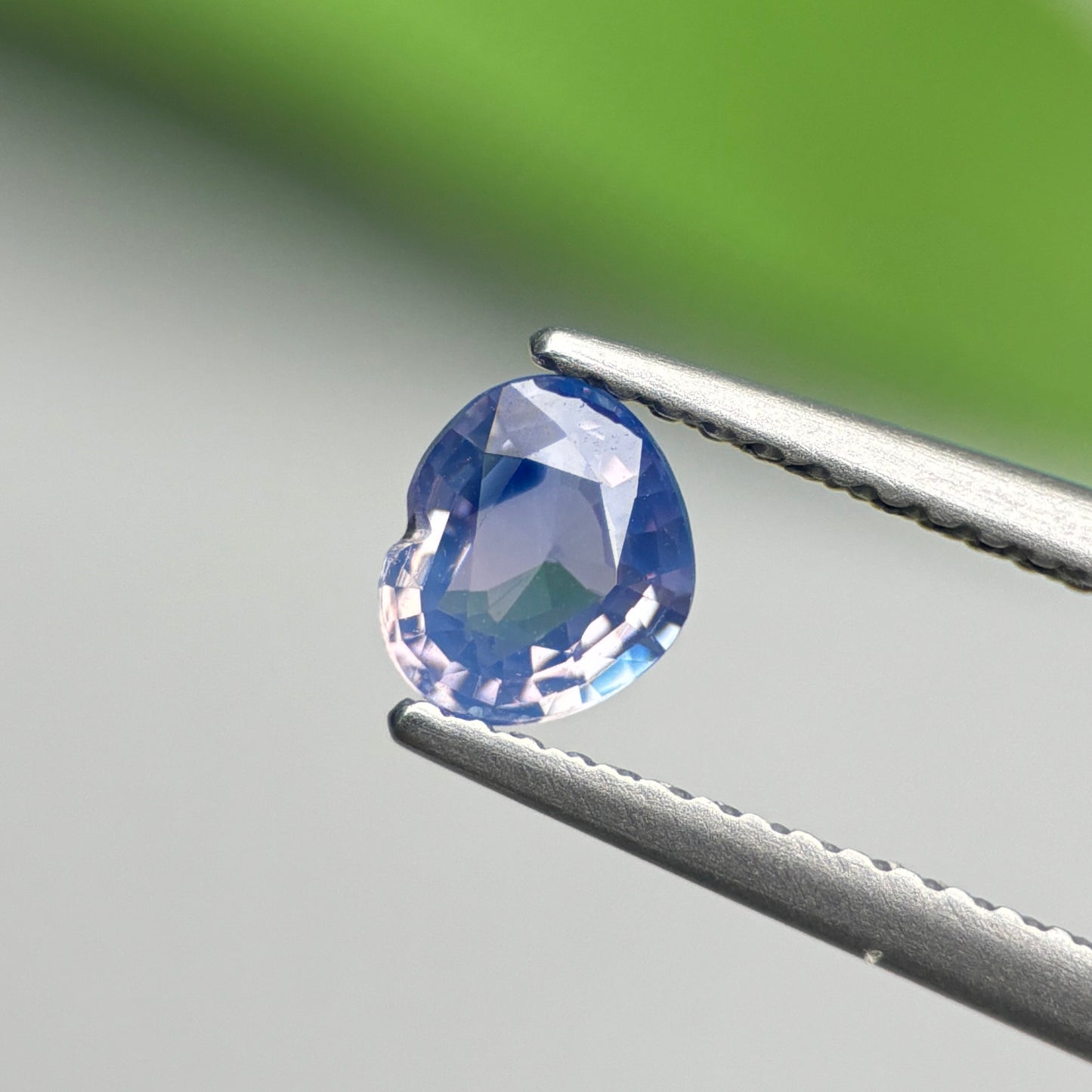 0.65ct Natural Whitish Blue Silky Sapphire Vietnam. Heart Shape. No Treatment