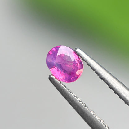 0.35 ct Natural Purplish Pink Milky Sapphire Vietnam. Cushion Shape.