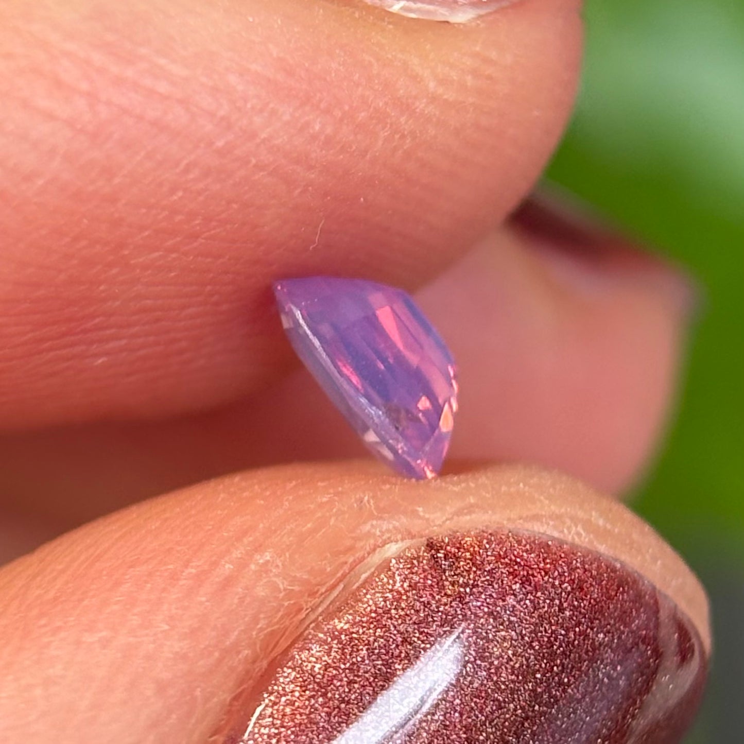 0.50 ct Natural Pinkish Purple Milky Sapphire Vietnam. Oval Shape. No Treatment.