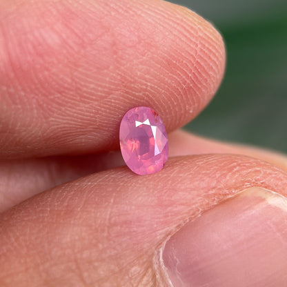 0.45 ct Natural Pink Milky Sapphire Vietnam. Oval Shape. No Treatment.