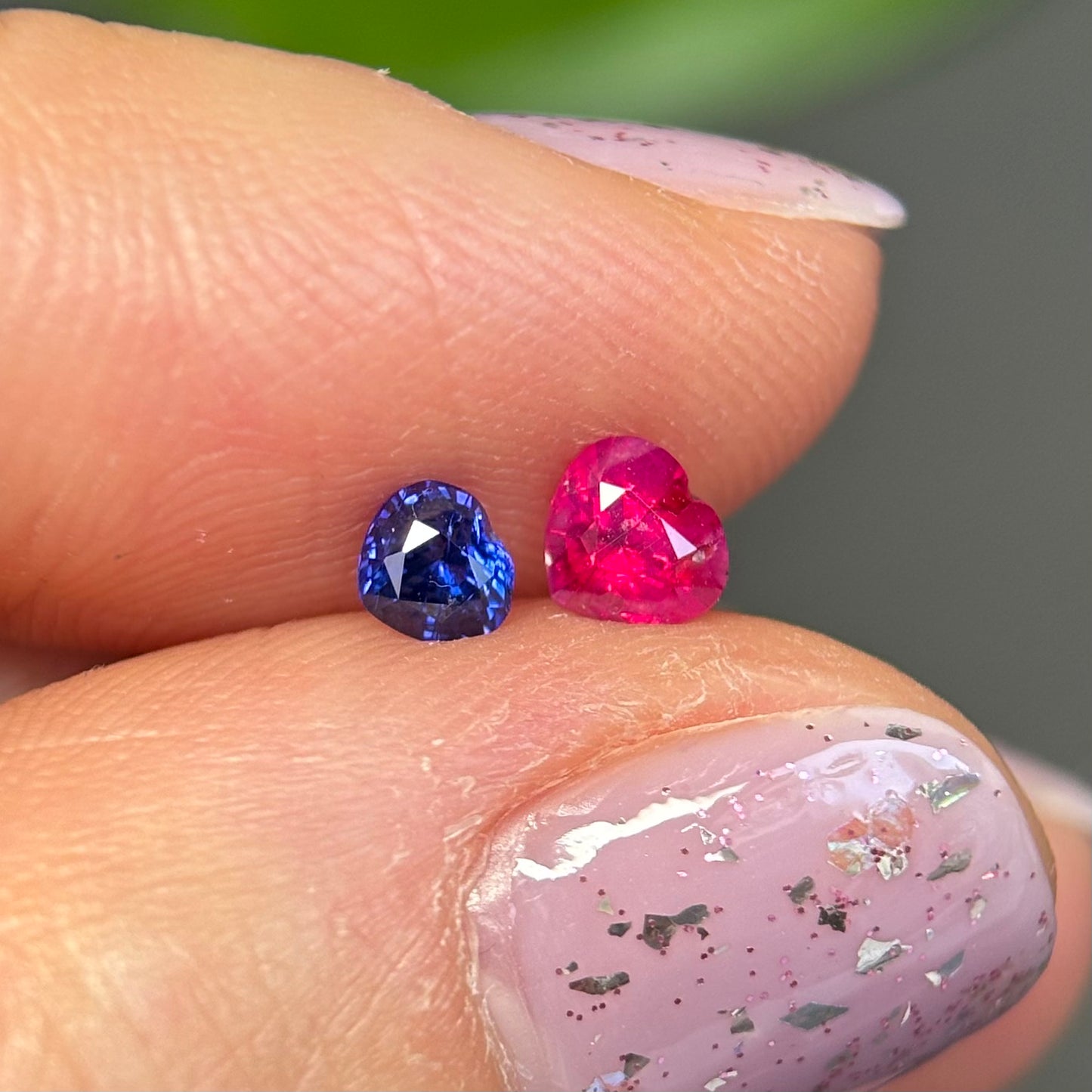 0.22 & 0.34 ct Natural Blue and Pink Milky Sapphire Vietnam.