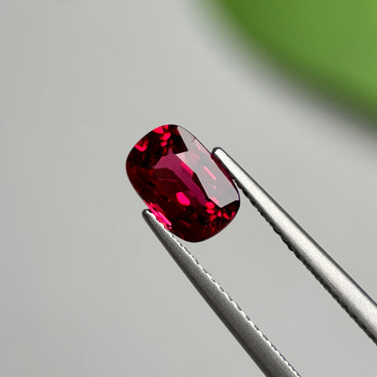 1.66 ct Natural Brownish Red Spinel Vietnam. Cushion Shape. No Treatment.