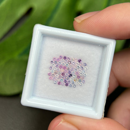 1,0ct/78Pcs Natural Sapphire Vietnam, Round Shape, C1 Quality, No Treatment Sapphire Luc Yen.