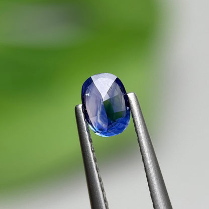 0.50 ct Natural Bicolour Blue - White Sapphire Vietnam. Cushion Shape. No Treatment.