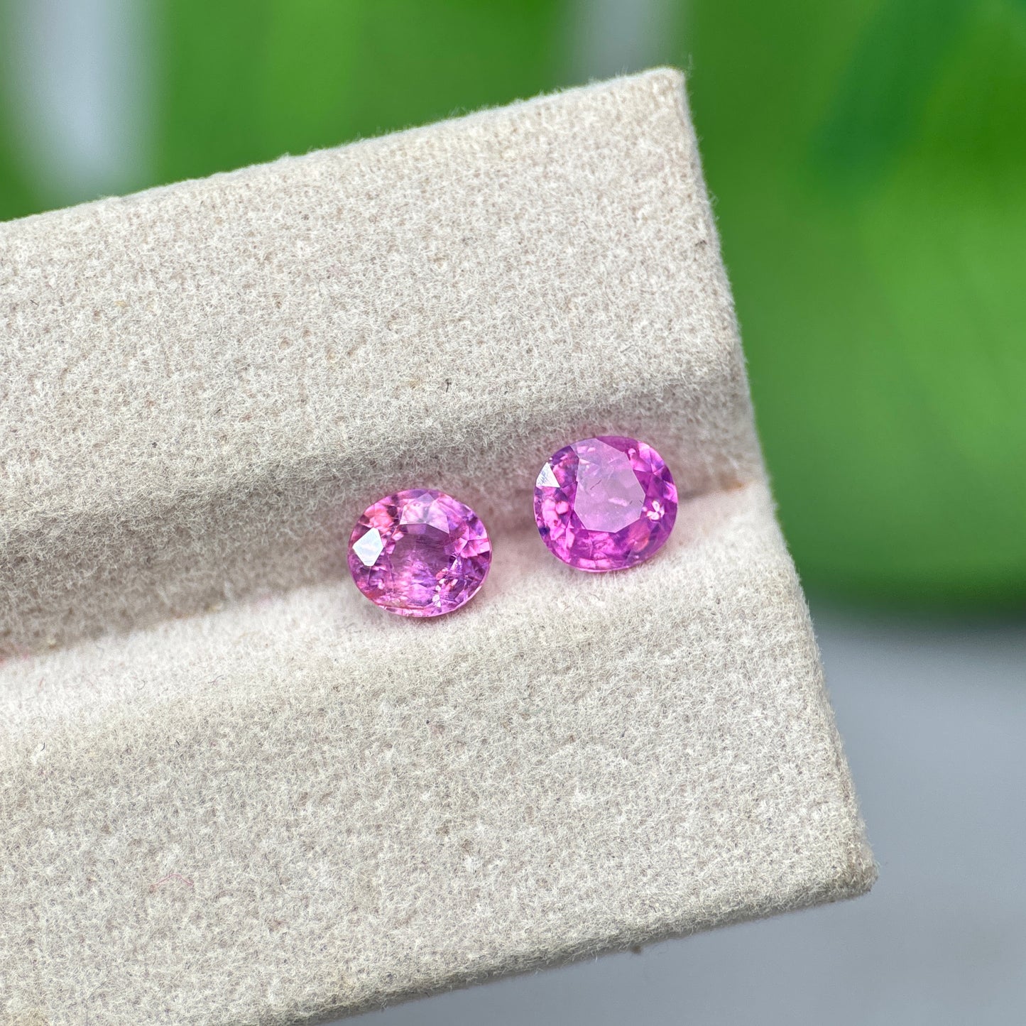 1.46 ct/ 2Pcs Natural Pink Milky Sapphire Vietnam. Cushion Shape. No Treatment.