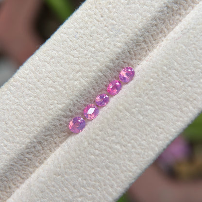 0.78 ct / 5Pcs Natural Pink  Milky Sapphire Viet Nam. Cushion Shape. No treatment.