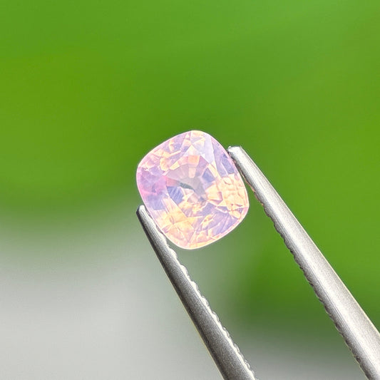 0.66 ct Natural Pinkish White Milky Sapphire Vietnam. Cushion Shape. No Treatment.