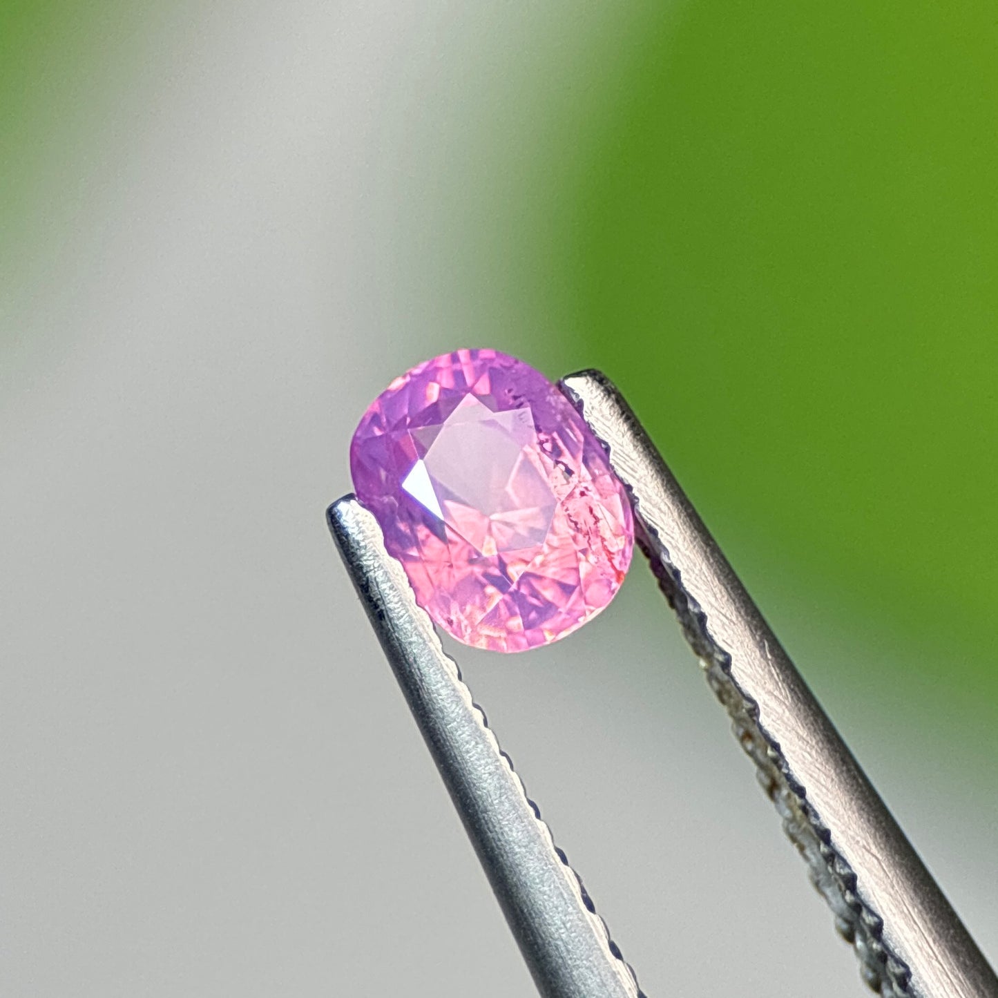 0.50 ct Natural Purplish Pink Milky Sapphire Vietnam. Cushion Shape. No Treatment.