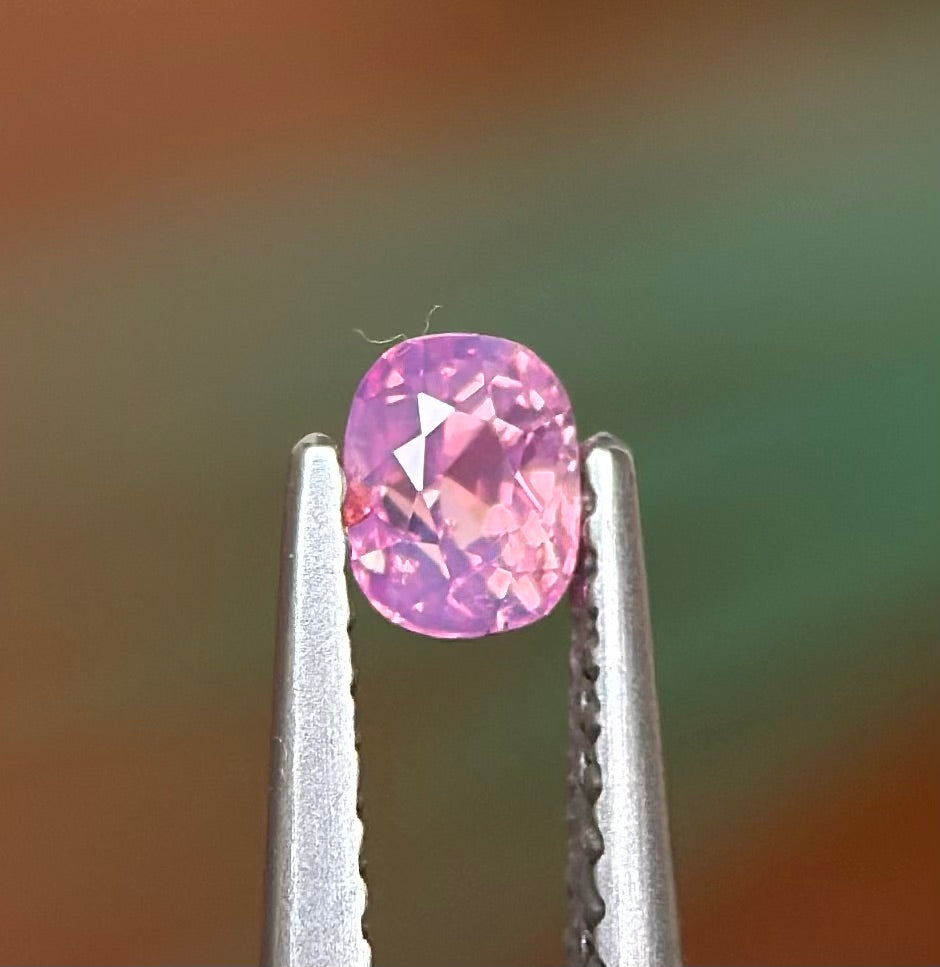 0.39 ct Natural Pink Sapphire Vietnam. Cushion Shape. No Treatment.