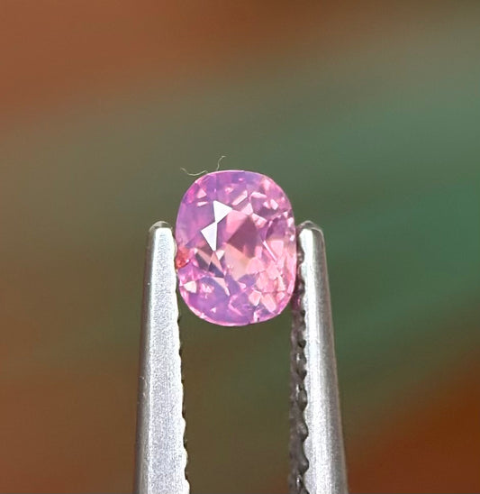 0.39 ct Natural Pink Sapphire Vietnam. Cushion Shape. No Treatment.