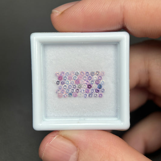 1,0ct/57Pcs Natural Sapphire Vietnam, Round Shape, C1 Quality, No Treatment Sapphire Luc Yen.