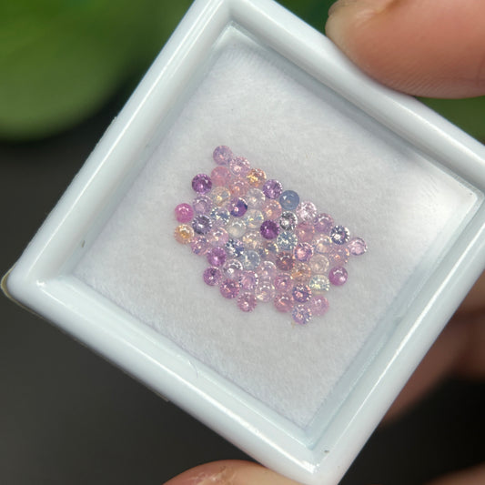 1,0ct/ 54Pcs Natural Sapphire Vietnam, Round Shape, C2 Quality, No Treatment Sapphire Luc Yen.