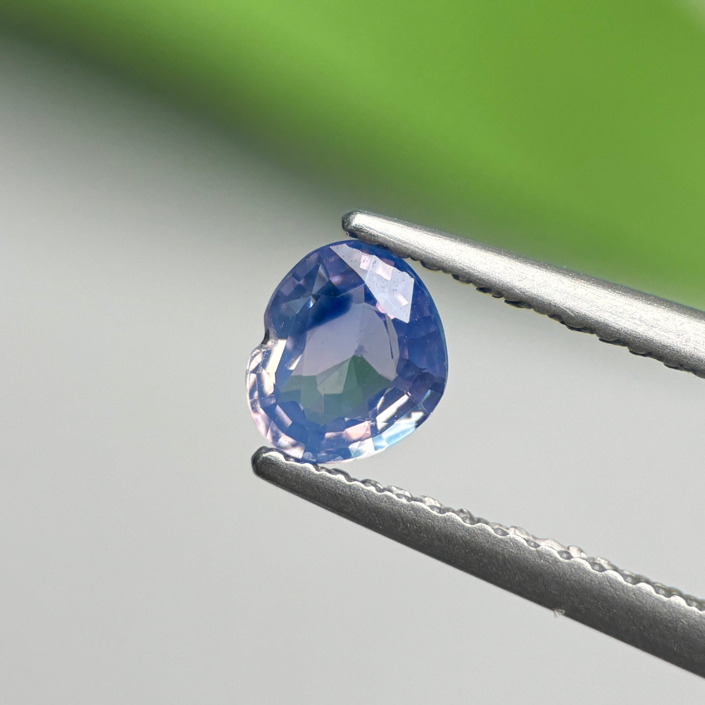 0.65ct Natural Whitish Blue Silky Sapphire Vietnam. Heart Shape. No Treatment