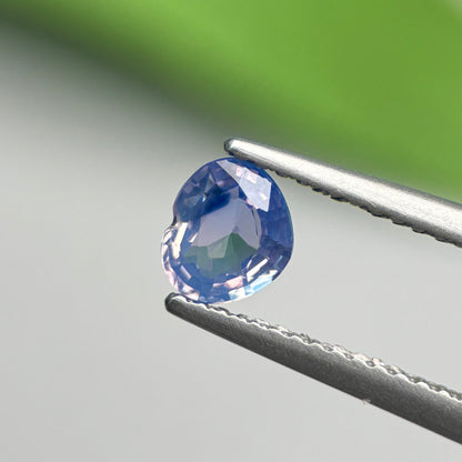 0.65ct Natural Whitish Blue Silky Sapphire Vietnam. Heart Shape. No Treatment