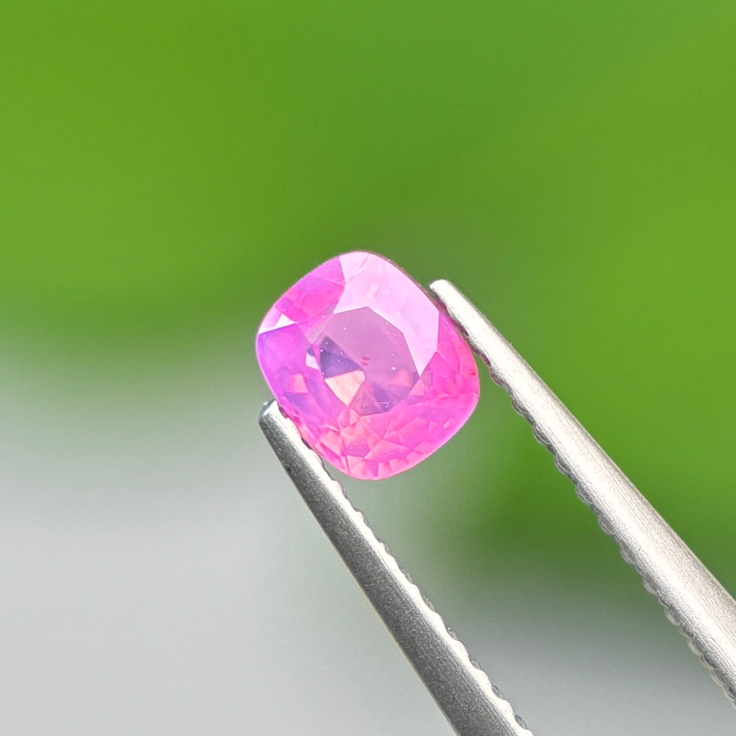 0.6 ct Natural Pink Milky Sapphire Vietnam. Cushion Shape. No Treatment.