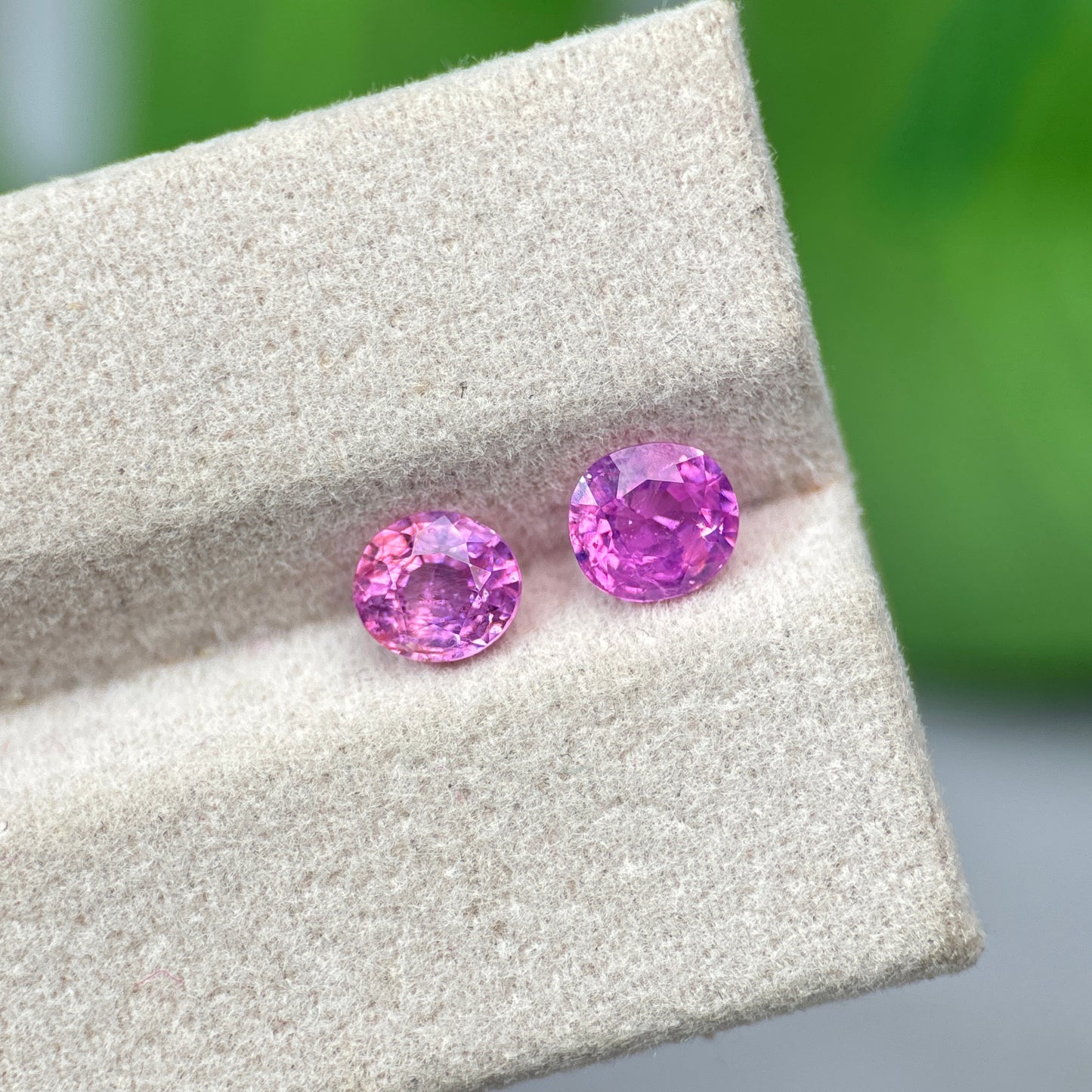 1.46 ct/ 2Pcs Natural Pink Milky Sapphire Vietnam. Cushion Shape. No Treatment.