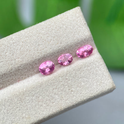 2.01 ct/ 3Pcs Natural Pink Spinel Vietnam. Oval Shape. No Treatment.