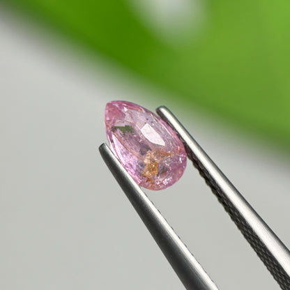 1.38 ct Natural Pink Milky Sapphire Vietnam. Pear Shape.