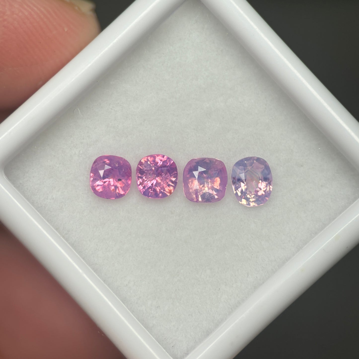 1,1ct/ 4Pcs Natural Milky Sapphire Vietnam. Cushion shape. No Treatment Milky Sapphire Luc Yen.