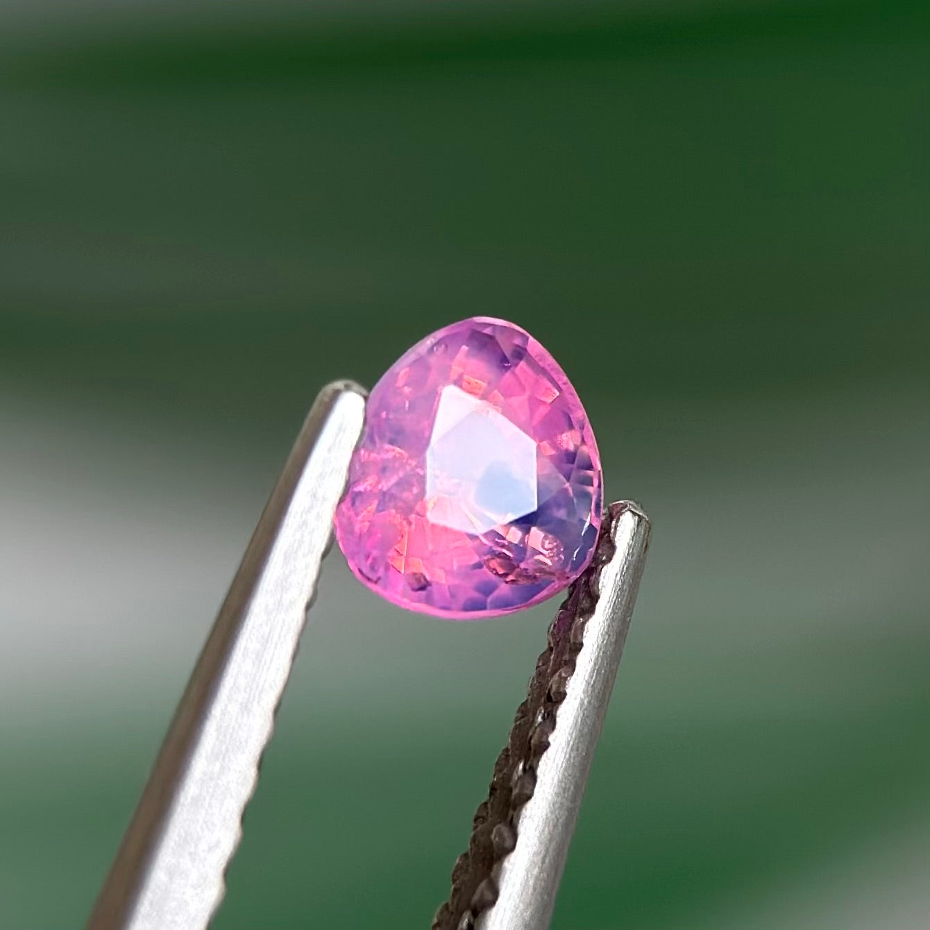 0.54 ct Natural Purplish Pink Milky Sapphire Vietnam. Cushion Shape. Unheat.