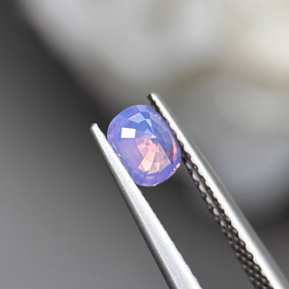 0,55ct Natural Pinkish Purple Milky Sapphire Vietnam. Cushion Shape. No Treatment Milky Sapphire Luc Yen.
