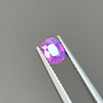 0.77ct Natural Pinkish Purple Milky Sapphire Vietnam. Cushion Shape. No Treatment Milky Sapphire Luc Yen.