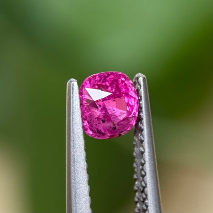 0.80 ct Natural Pink Sapphire Viet Nam. Cushion Shape. No treatment.