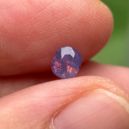 0.65 ct Natural Pinkish Purple Milky Sapphire Vietnam. Cushion Shape. No Treatment.