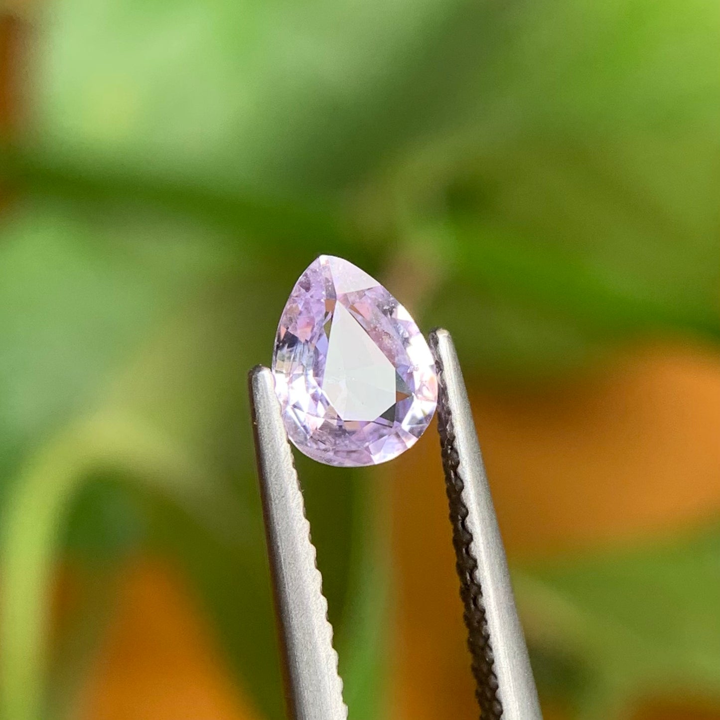 0.75 ct Natural Purplish White Spinel Vietnam. Pear Shape. No Treatment