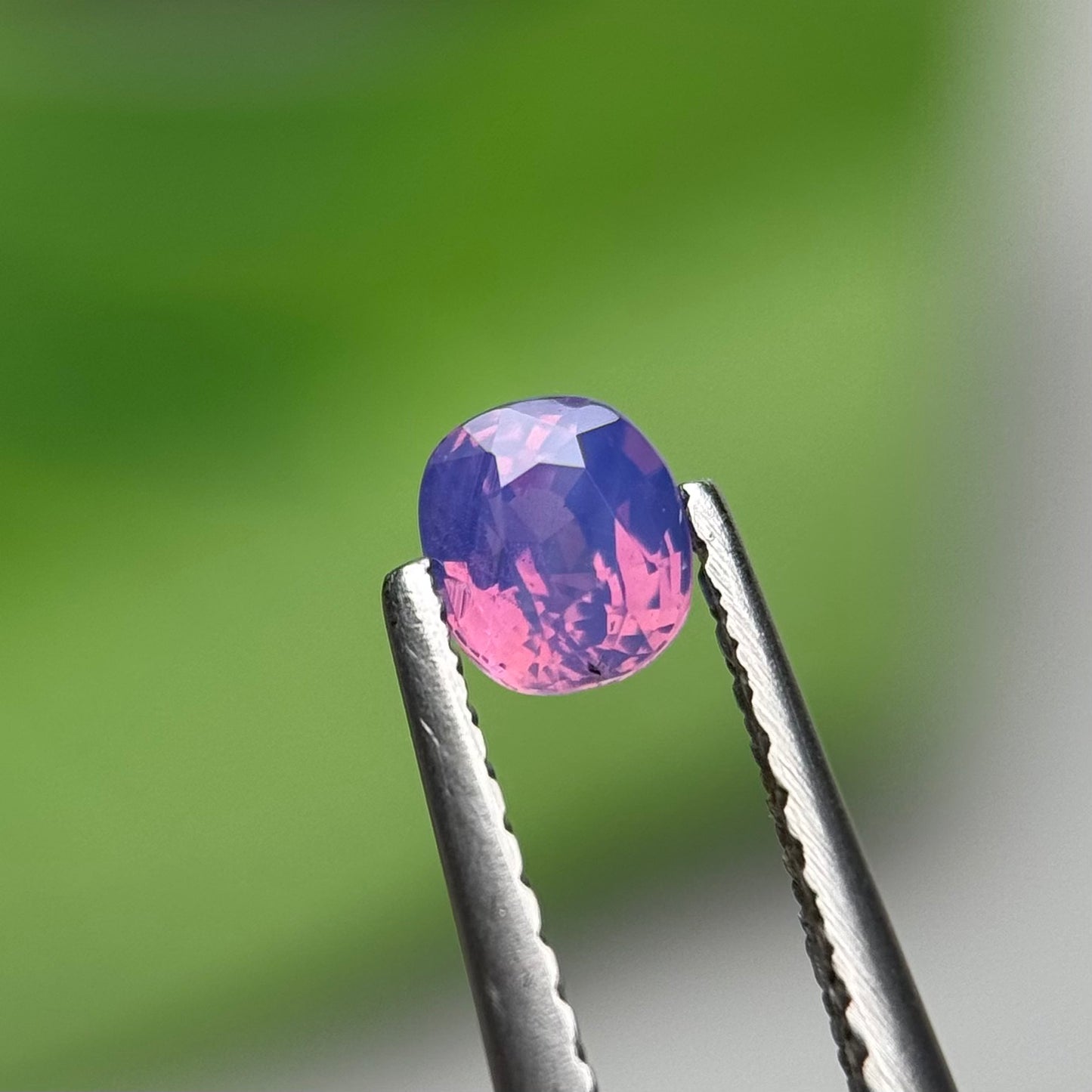 0.43 ct Natural Pinkish Purple Milky Sapphire Vietnam. Cushion Shape. No Treatment.