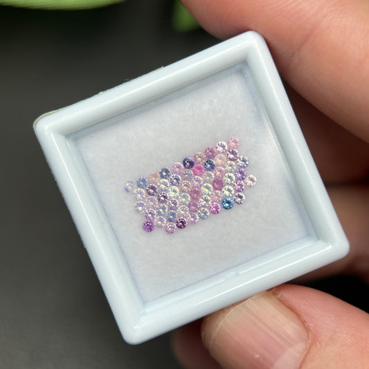 1,0ct/55Pcs Natural Sapphire Vietnam, Round Shape, C1 Quality, No Treatment Sapphire Luc Yen.