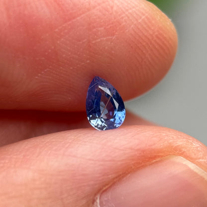 0.42 ct Natural Purple Milky Sapphire Vietnam. Pear Shape. No Treatment.