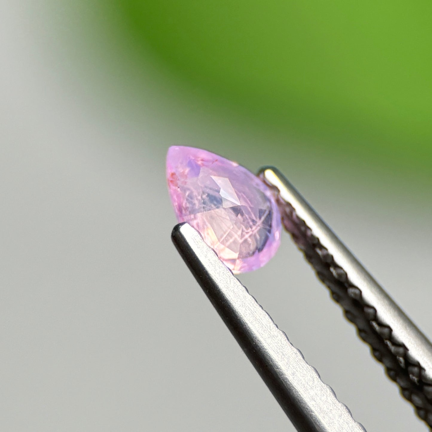 0.36 ct Natural Lite Pink Milky Sapphire Vietnam. Pear Shape.