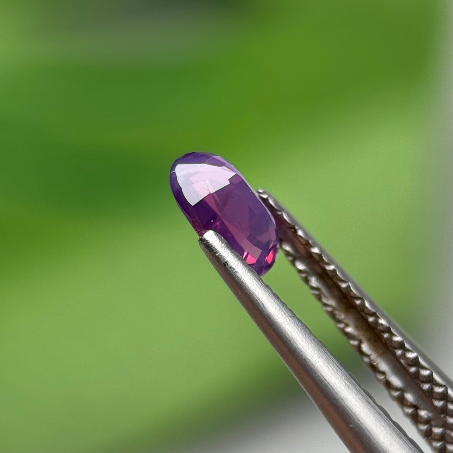 0.53 ct Natural Pinkish Purple Milky Sapphire Vietnam. Cushion Shape. No Treatment.