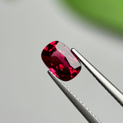 1.66 ct Natural Brownish Red Spinel Vietnam. Cushion Shape. No Treatment.